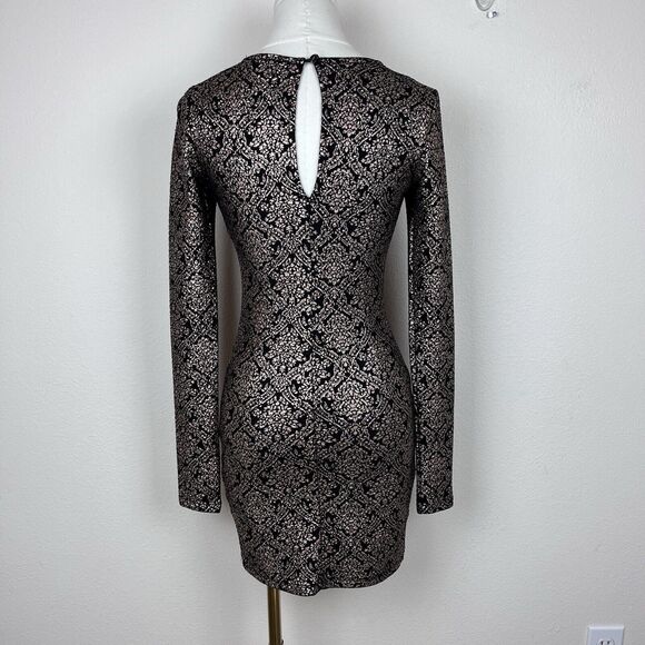 Lucca Couture Dress Womens Extra Small Mini Bodycon Metallic Party Cocktail - Picture 2 of 11